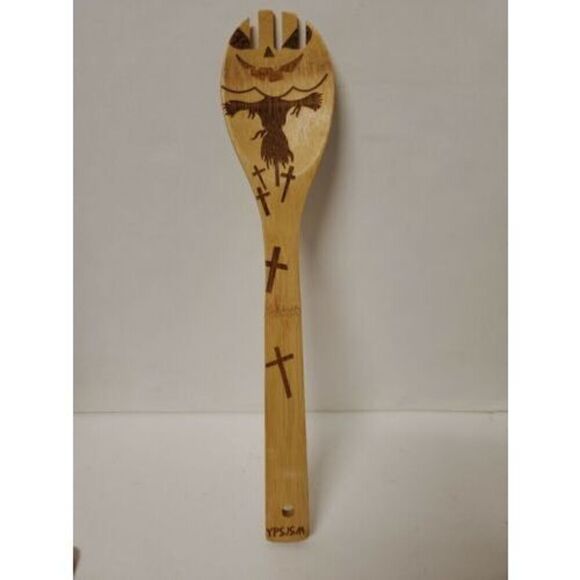 5 PCS Bamboo Spoons Cooking Serving Utensils Set -Magic Pattern Burned  Design - Picture 4 of 8